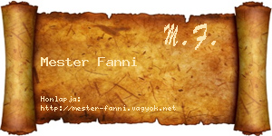 Mester Fanni névjegykártya