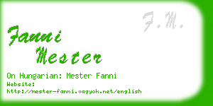 fanni mester business card